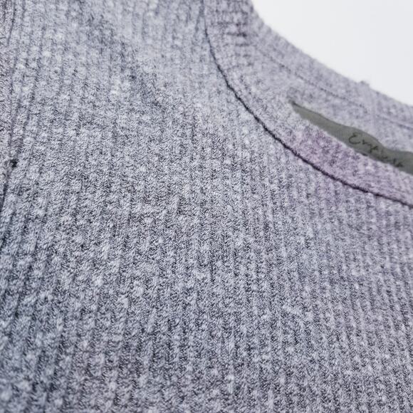 Enzo Costa Ribbed Knit Mini Dress Sleeveless Crewneck - Picture 12 of 14